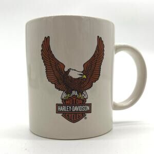 Harley-Davidson Eagle Raised Wings Classic White Coffee Cup Standard 8oz Mug